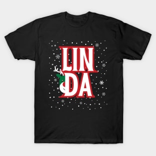 Linda Christmas Cute 2023 Family Women's Christmas Linda Holiday T-Shirt